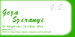geza sziranyi business card