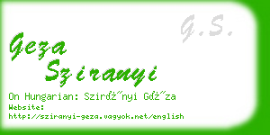 geza sziranyi business card